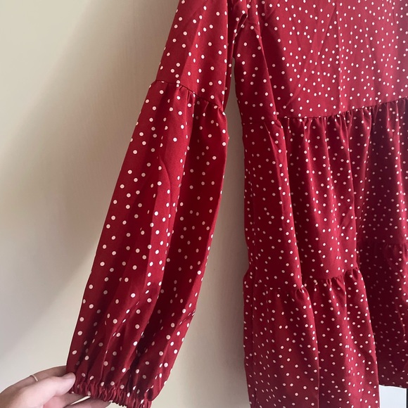 Red Polk Dot Amazon Dress - Picture 4 of 7